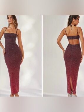 Oh Polly | Dresses | Side Split Maxi Dress In Red | Poshmark